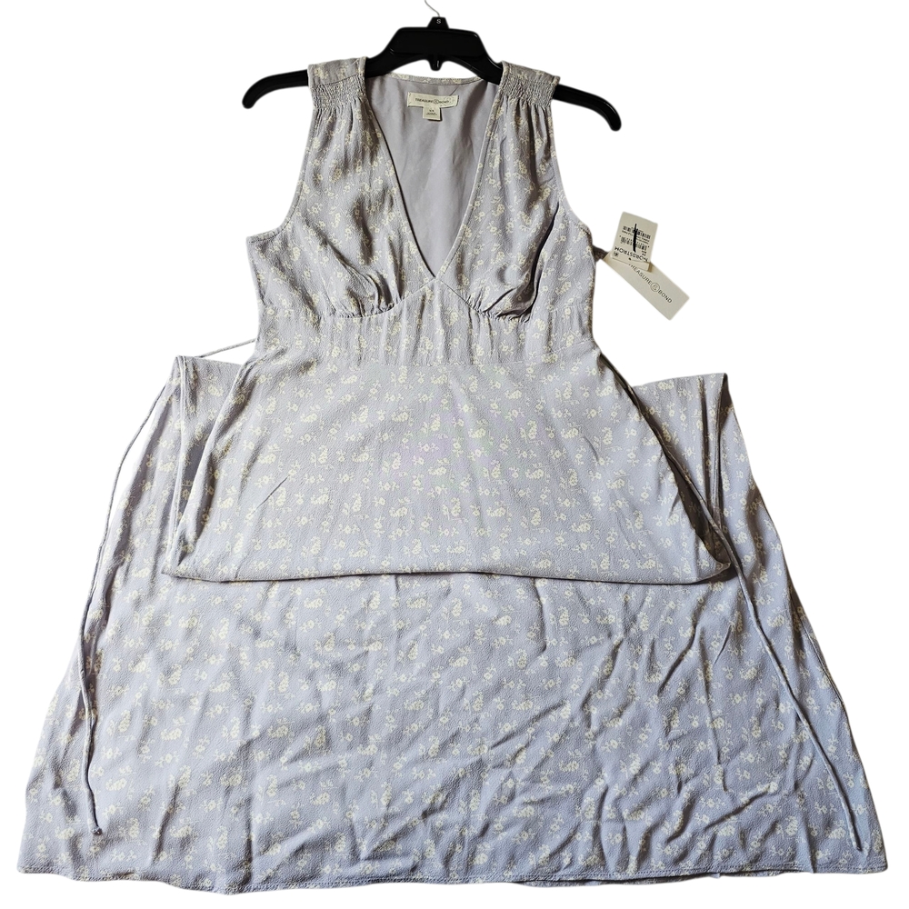 Nordstrom Treasure & Bond Light Purple Floral V-neck Maxi‎ Dress SZ XS NWT - Picture 7 of 11